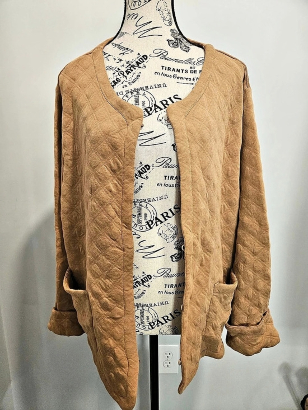 J.Crew Textured Quilted Jacket Brown Size 2X NWT